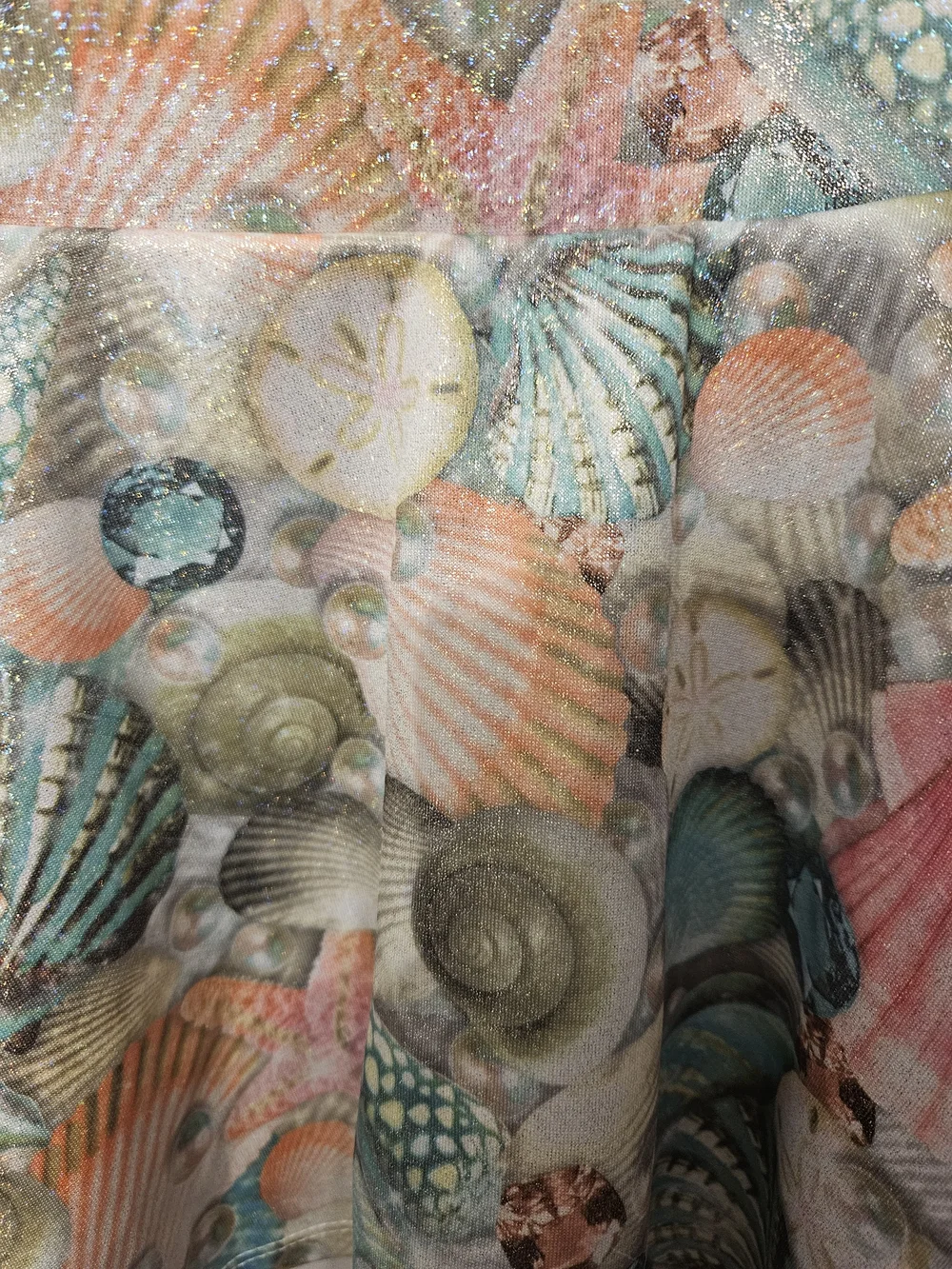 *Vintage* Justice Multicolor Seashell Skirt with Glitter Accent